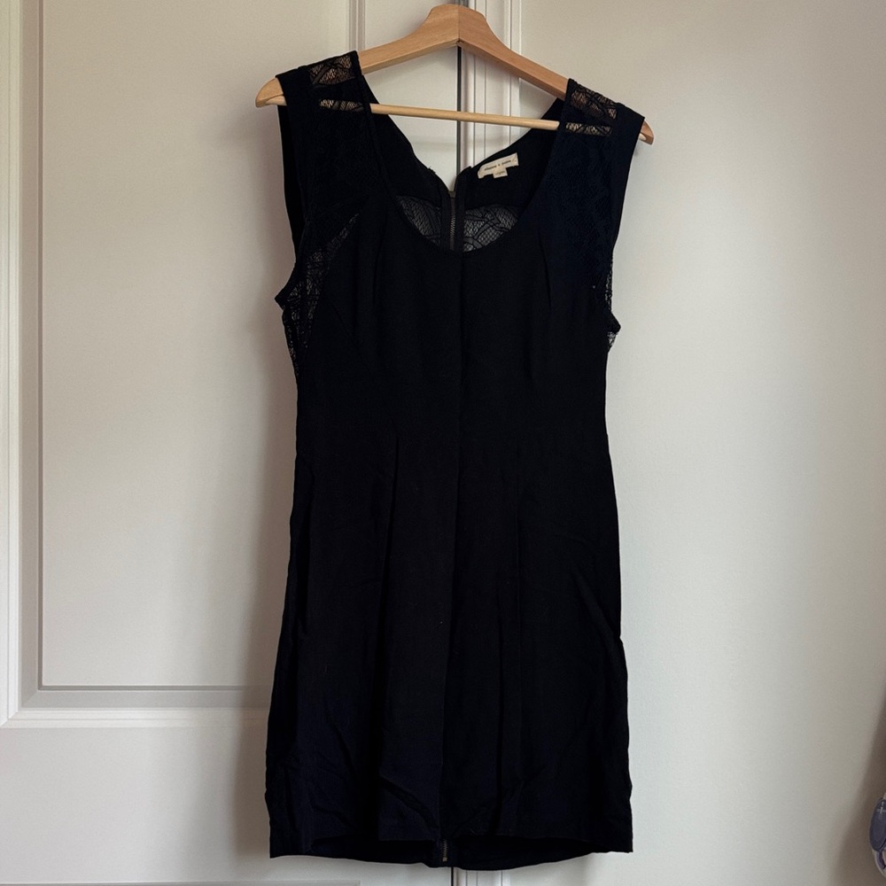 Silence + Noise Black Mini Dress - Mesh back!